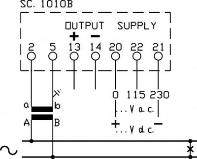 MCOEVQ Измерительный преобразователь напряжения 1 (0,5 по запросу), 115-230В AC (или по запросу)