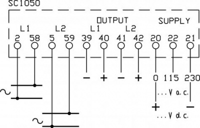 MCOEV2 Измерительный преобразователь напряжения 1 (0,5 по запросу), 115-230В AC (или по запросу)
