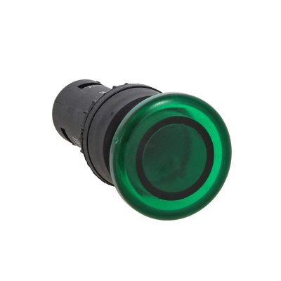 Кнопка SW2C-MD зеленая с подсветкой NO 24В Грибок EKF