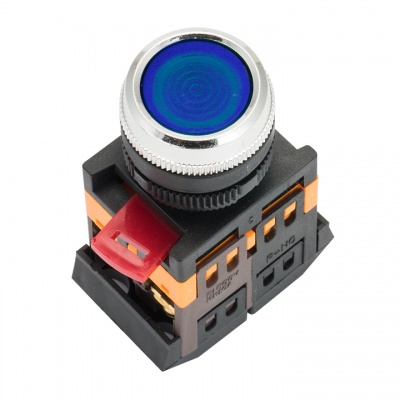 Кнопка ABLFS-22 с подсветкой синий NO+NC 230В EKF