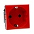 Розетка 45х45 (2 модуля), с заземлением, красная, прямая фото в интернет-магазине ТД "АТВ-ЭЛЕКТРО"