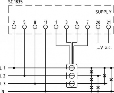 Q52D3L125X4C2 Модульный анализатор сети NANO125 с трансформаторами ток TA125A, питание 230В