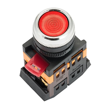 Кнопка ABLFS-22 с подсветкой красный NO+NC 230В EKF фото в интернет-магазине ТД "АТВ-ЭЛЕКТРО"